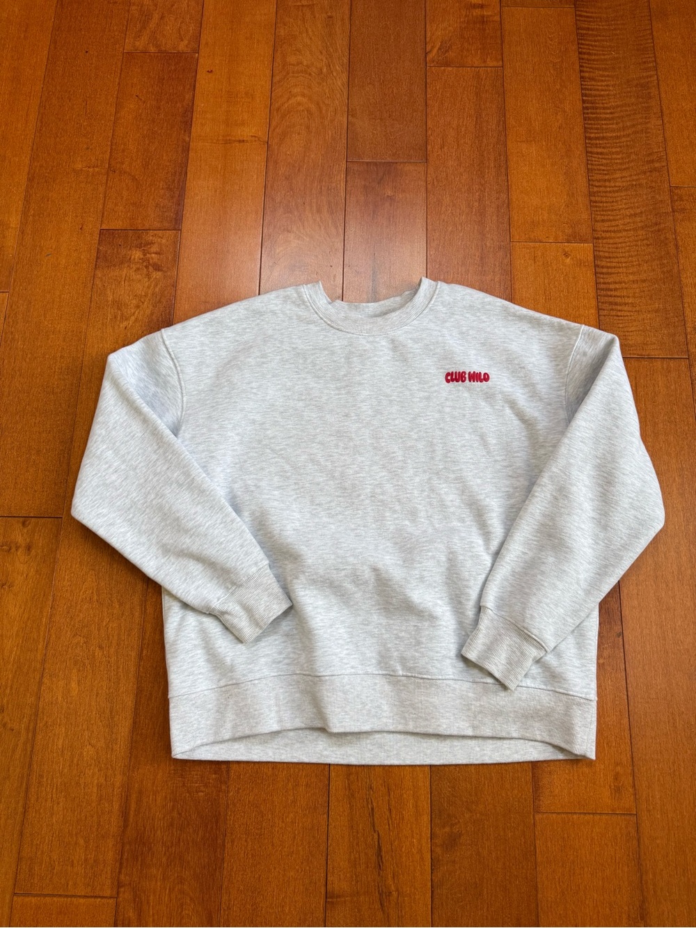 Wilo the Label “Club Wilo” Light Gray Crewneck Sweatshirt with Red Logo sz M